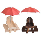 Maxbell Squirrel Feeder Table Picnic Table Feeder for Yard Outdoor Garden Decoration Brown