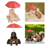 Maxbell Squirrel Feeder Table Picnic Table Feeder for Yard Outdoor Garden Decoration Brown