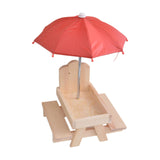 Maxbell Squirrel Feeder Table Picnic Table Feeder for Yard Outdoor Garden Decoration Brown