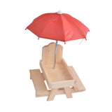 Maxbell Squirrel Feeder Table Picnic Table Feeder for Yard Outdoor Garden Decoration Brown