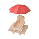 Maxbell Squirrel Feeder Table Picnic Table Feeder for Yard Outdoor Garden Decoration Brown