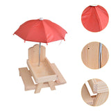 Maxbell Squirrel Feeder Table Picnic Table Feeder for Yard Outdoor Garden Decoration Brown