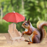Maxbell Squirrel Feeder Table Picnic Table Feeder for Yard Outdoor Garden Decoration Brown