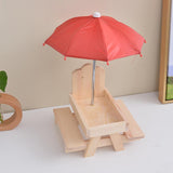 Maxbell Squirrel Feeder Table Picnic Table Feeder for Yard Outdoor Garden Decoration Brown