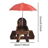 Maxbell Squirrel Feeder Table Picnic Table Feeder for Yard Outdoor Garden Decoration Deep Brown