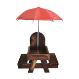 Maxbell Squirrel Feeder Table Picnic Table Feeder for Yard Outdoor Garden Decoration Deep Brown