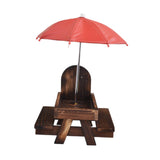 Maxbell Squirrel Feeder Table Picnic Table Feeder for Yard Outdoor Garden Decoration Deep Brown