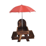 Maxbell Squirrel Feeder Table Picnic Table Feeder for Yard Outdoor Garden Decoration Deep Brown