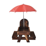 Maxbell Squirrel Feeder Table Picnic Table Feeder for Yard Outdoor Garden Decoration Deep Brown