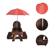 Maxbell Squirrel Feeder Table Picnic Table Feeder for Yard Outdoor Garden Decoration Deep Brown