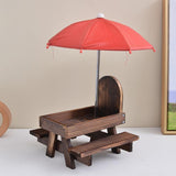 Maxbell Squirrel Feeder Table Picnic Table Feeder for Yard Outdoor Garden Decoration Deep Brown