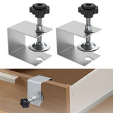Maxbell 2x Drawer Fixing Clips Universal Easy to Use Steel Drawer Installation Clamp Silver