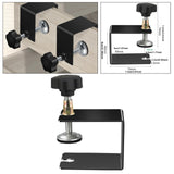 Maxbell 2x Drawer Fixing Clips Universal Easy to Use Steel Drawer Installation Clamp Black