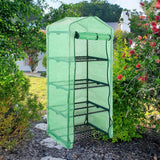 Maxbell 4 Tier Mini Greenhouse Rainproof Plant Cover for Courtyard Garden Any Season Green mesh cover