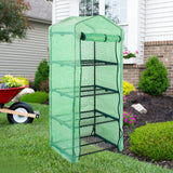 Maxbell 4 Tier Mini Greenhouse Rainproof Plant Cover for Courtyard Garden Any Season Green mesh cover
