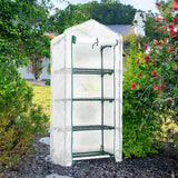 Maxbell 4 Tier Mini Greenhouse Rainproof Plant Cover for Courtyard Garden Any Season White mesh cover