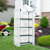 Maxbell 4 Tier Mini Greenhouse Rainproof Plant Cover for Courtyard Garden Any Season White mesh cover