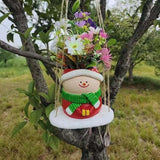 Maxbell Swing Snowman Planter Cute Hanging Flower Pot for Living Room Balcony Garden