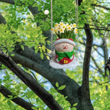 Maxbell Swing Snowman Planter Cute Hanging Flower Pot for Living Room Balcony Garden