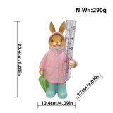 Maxbell Resin Animal Statue Patio Outside Measurement Tube Outdoor Garden Rain Gauge Bunny20.4x10.4x7.7cm
