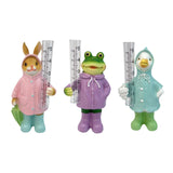 Maxbell Resin Animal Statue Patio Outside Measurement Tube Outdoor Garden Rain Gauge Bunny20.4x10.4x7.7cm