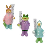 Maxbell Resin Animal Statue Patio Outside Measurement Tube Outdoor Garden Rain Gauge Bunny20.4x10.4x7.7cm