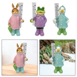 Maxbell Resin Animal Statue Patio Outside Measurement Tube Outdoor Garden Rain Gauge Bunny20.4x10.4x7.7cm