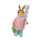 Maxbell Resin Animal Statue Patio Outside Measurement Tube Outdoor Garden Rain Gauge Bunny20.4x10.4x7.7cm