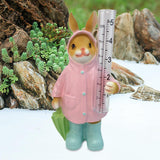 Maxbell Resin Animal Statue Patio Outside Measurement Tube Outdoor Garden Rain Gauge Bunny20.4x10.4x7.7cm