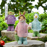 Maxbell Resin Animal Statue Patio Outside Measurement Tube Outdoor Garden Rain Gauge Bunny20.4x10.4x7.7cm