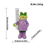 Maxbell Resin Animal Statue Patio Outside Measurement Tube Outdoor Garden Rain Gauge Frog 20.4x10.8x7.3cm