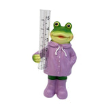 Maxbell Resin Animal Statue Patio Outside Measurement Tube Outdoor Garden Rain Gauge Frog 20.4x10.8x7.3cm