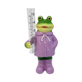 Maxbell Resin Animal Statue Patio Outside Measurement Tube Outdoor Garden Rain Gauge Frog 20.4x10.8x7.3cm