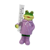 Maxbell Resin Animal Statue Patio Outside Measurement Tube Outdoor Garden Rain Gauge Frog 20.4x10.8x7.3cm