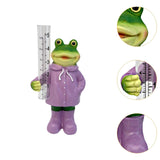 Maxbell Resin Animal Statue Patio Outside Measurement Tube Outdoor Garden Rain Gauge Frog 20.4x10.8x7.3cm