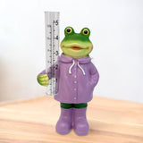 Maxbell Resin Animal Statue Patio Outside Measurement Tube Outdoor Garden Rain Gauge Frog 20.4x10.8x7.3cm