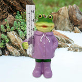 Maxbell Resin Animal Statue Patio Outside Measurement Tube Outdoor Garden Rain Gauge Frog 20.4x10.8x7.3cm