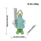 Maxbell Resin Animal Statue Patio Outside Measurement Tube Outdoor Garden Rain Gauge Duck 20.4x10.3x7.3cm