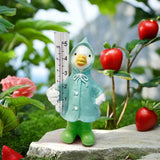Maxbell Resin Animal Statue Patio Outside Measurement Tube Outdoor Garden Rain Gauge Duck 20.4x10.3x7.3cm