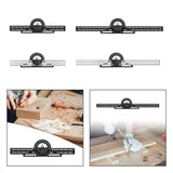 Maxbell Combination Square Ruler Set Protractor Adjustable Layout Woodworkings Ruler Black 30x8cm
