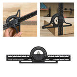 Maxbell Combination Square Ruler Set Protractor Adjustable Layout Woodworkings Ruler Black 30x8cm