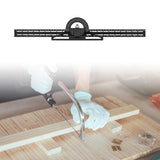Maxbell Combination Square Ruler Set Protractor Adjustable Layout Woodworkings Ruler Black 50x8cm