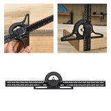 Maxbell Combination Square Ruler Set Protractor Adjustable Layout Woodworkings Ruler Black 50x8cm