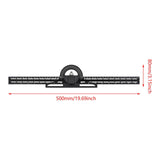 Maxbell Combination Square Ruler Set Protractor Adjustable Layout Woodworkings Ruler Black 50x8cm