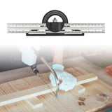 Maxbell Combination Square Ruler Set Protractor Adjustable Layout Woodworkings Ruler Silver 30x8cm