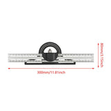 Maxbell Combination Square Ruler Set Protractor Adjustable Layout Woodworkings Ruler Silver 30x8cm