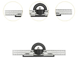 Maxbell Combination Square Ruler Set Protractor Adjustable Layout Woodworkings Ruler Silver 30x8cm