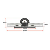 Maxbell Combination Square Ruler Set Protractor Adjustable Layout Woodworkings Ruler Silver 30x8cm