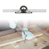 Maxbell Combination Square Ruler Set Protractor Adjustable Layout Woodworkings Ruler Silver 50x8cm