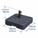 Maxbell Patio Water Filled Umbrella Base Stand for 1.5" 1.9" Poles